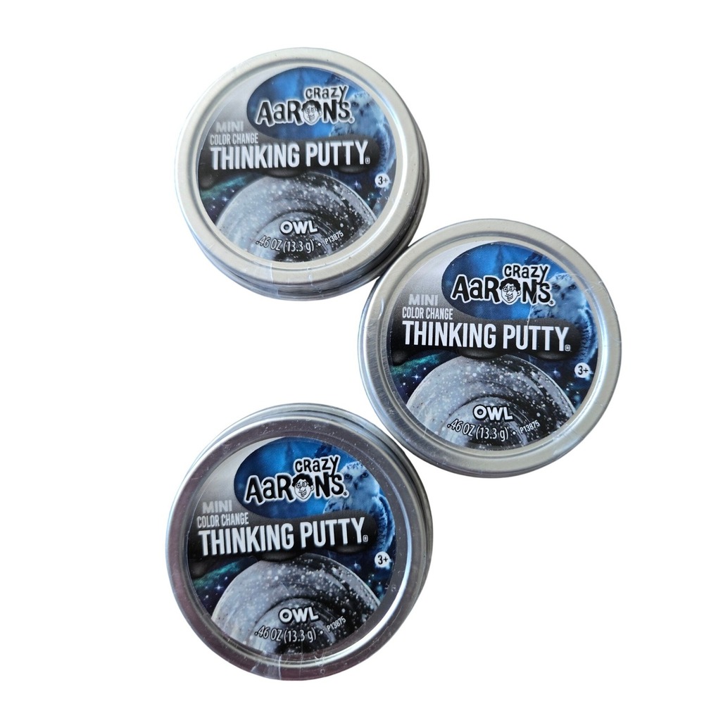 Crazy Aaron's Thinking Putty‎ Kids 0.46oz Blue New Mini Owl Color Change 3 Pack